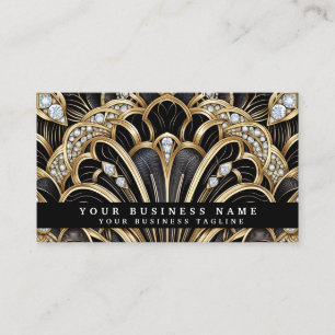 Tarjetas de presentación de lujo Art Deco negro or