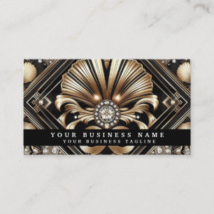 Tarjetas de presentación de lujo Art Deco negro or