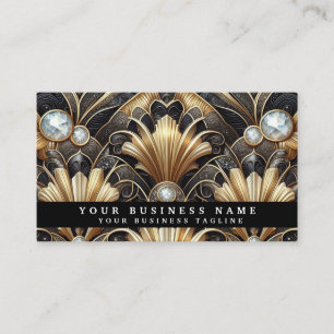 Tarjetas de presentación de lujo Art Deco negro or