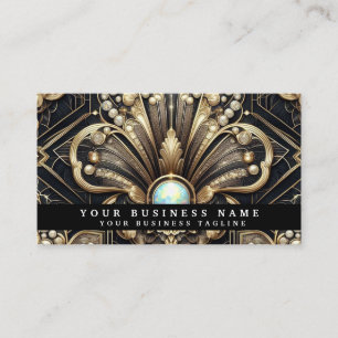 Tarjetas de presentación de lujo Art Deco negro or