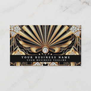 Tarjetas de presentación de lujo Art Deco negro or