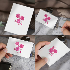 Tarjetas de presentación de lujo con flores rosada