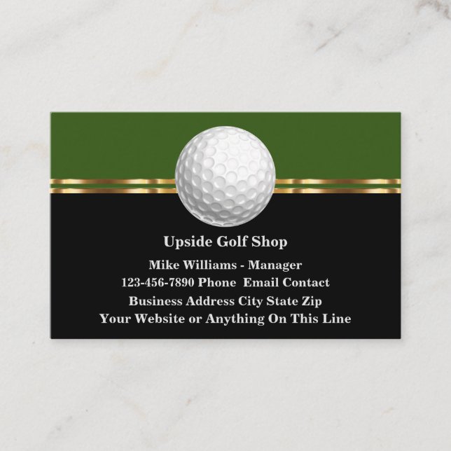 Tarjetas de presentación de lujo con tema de golf  (Anverso)