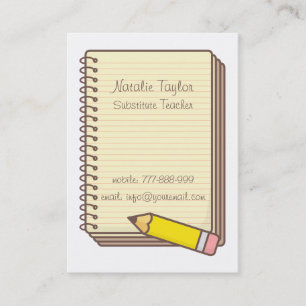 Tarjetas de presentación de maestro sustituto de b