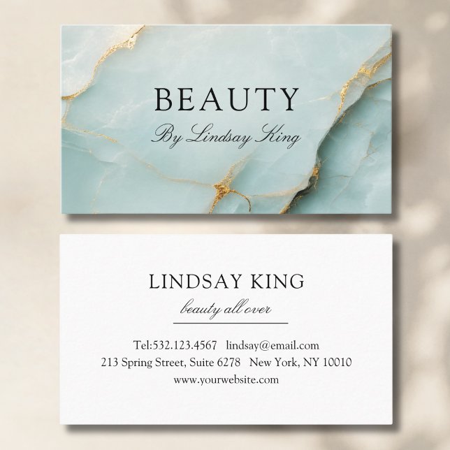 Tarjetas de presentación de mármol azul de salón e (Elegant Salon Blue Marble Business Cards)