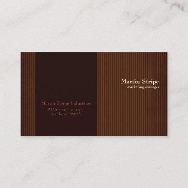 Tarjetas de presentación de Martin Stripe (Anverso)