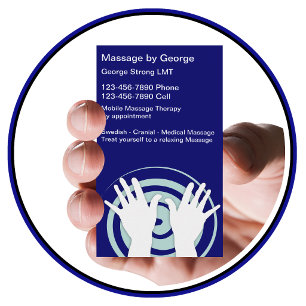 Tarjetas de presentación de masaje