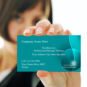 Tarjetas de presentación de masaje