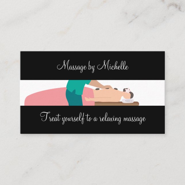 Tarjetas de presentación de masaje relajante a la  (Anverso)