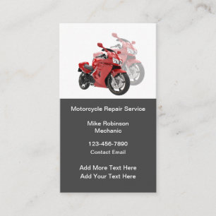 Tarjetas de presentación de mecánico de motociclet
