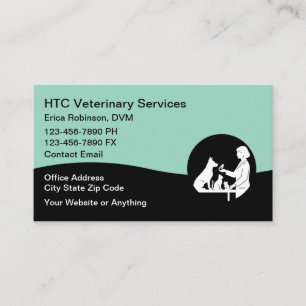 Tarjetas de presentación de médico veterinario de 