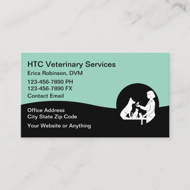 Tarjetas de presentación de médico veterinario de  (Anverso)
