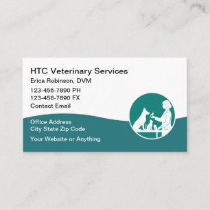 Tarjetas de presentación de médico veterinario de