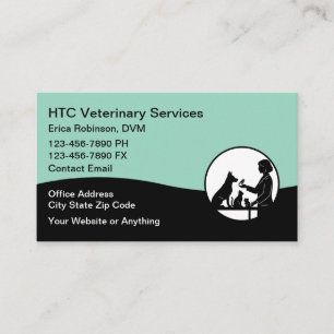 Tarjetas de presentación de médico veterinario par