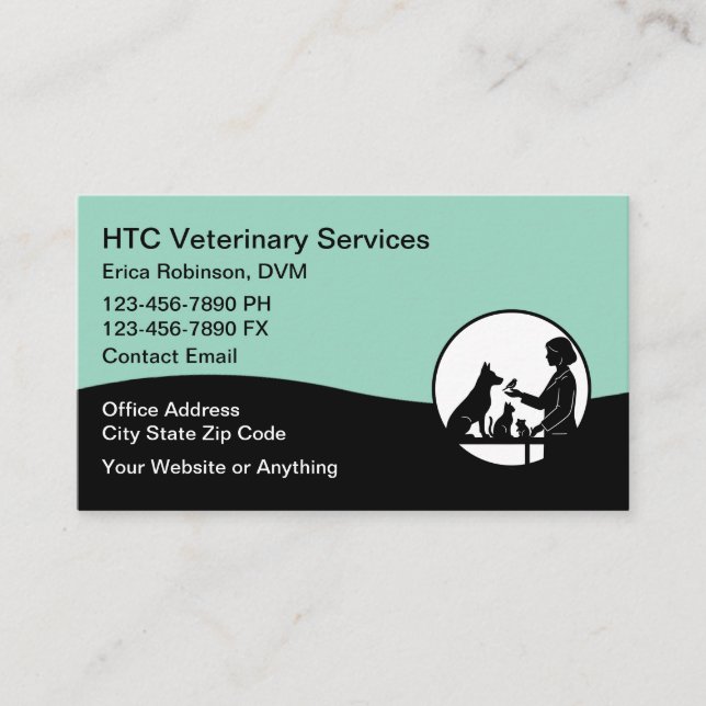 Tarjetas de presentación de médico veterinario par (Anverso)