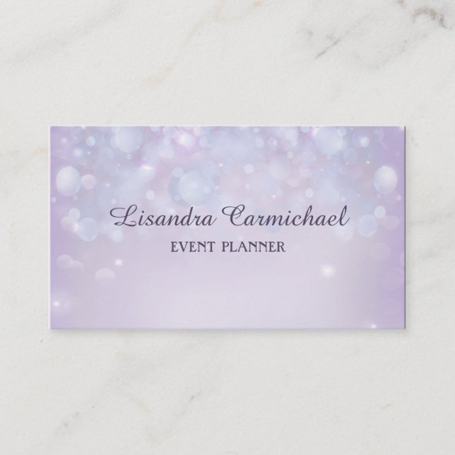 Tarjetas de presentación de Misty Mauve Bokeh Even (Anverso)