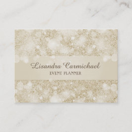 Tarjetas de presentación de Mocha Cream Bokeh Even