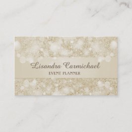 Tarjetas de presentación de Mocha Cream Bokeh Even