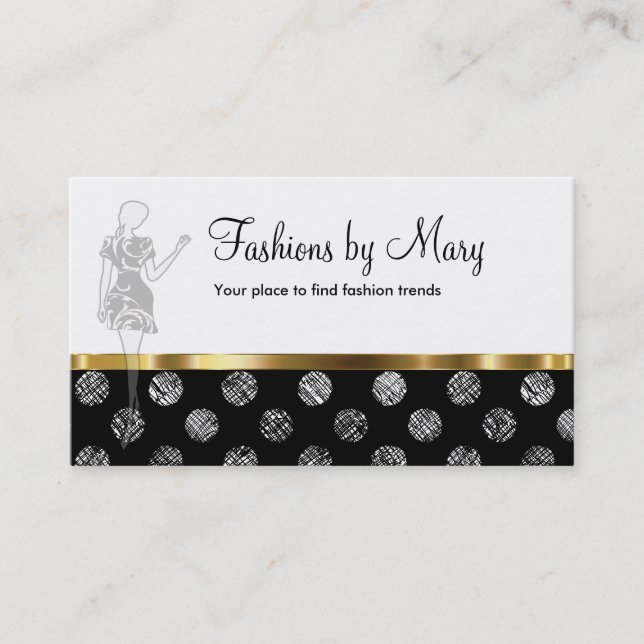 Tarjetas de presentación de moda con estilo (Anverso)