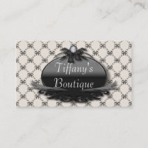 Tarjetas de presentación de moda de Black Bow Dama