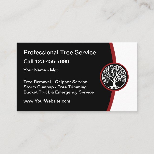 Tarjetas de presentación de Modern Tree Service (Anverso)
