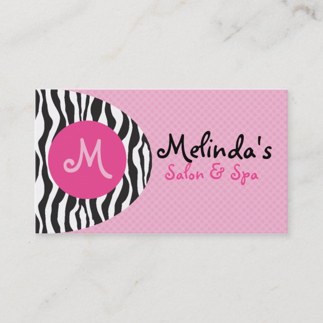 Tarjetas de presentación de Monograma Retro en neg (Anverso)