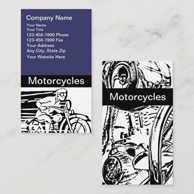 Tarjetas de presentación de motocicletas (Anverso / Reverso)