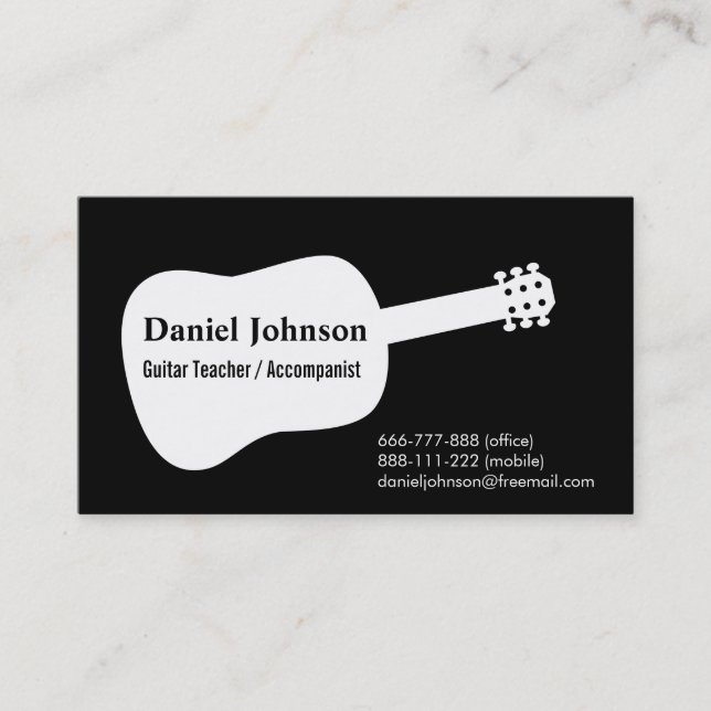 Tarjetas de presentación de música de silueta de g (Anverso)