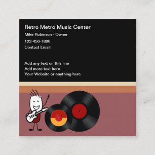 Tarjetas de presentación de música retro cool de v