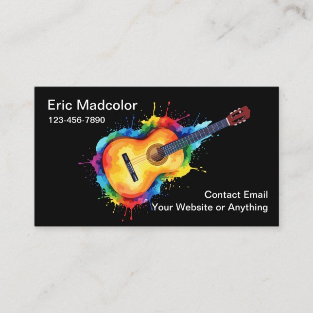 Tarjetas de presentación de músico artístico a sue (Anverso)