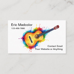 Tarjetas de presentación de músico artístico a sue