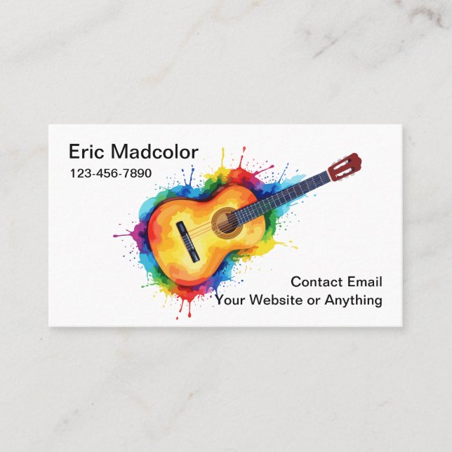 Tarjetas de presentación de músico artístico a sue (Anverso)