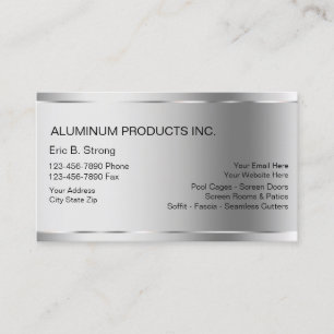 Tarjetas de presentación de negocio de aluminio
