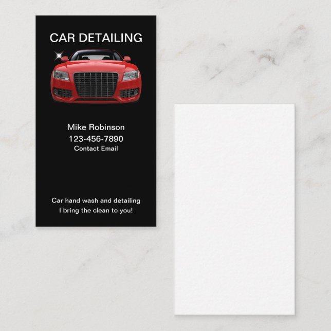 Tarjetas de presentación de negocio de detailing d (Anverso / Reverso)