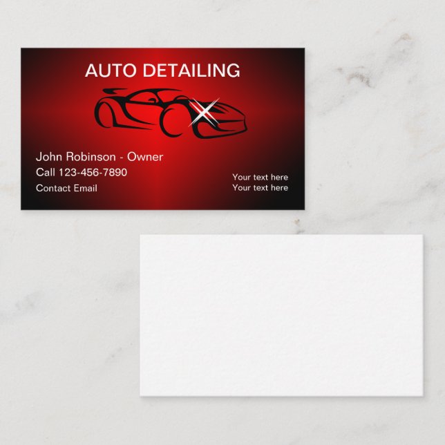 Tarjetas de presentación de negocio de detailing d (Anverso / Reverso)