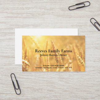 Tarjetas de presentación de negocios agrícolas de 