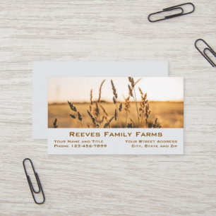 Tarjetas de presentación de negocios agrícolas de 