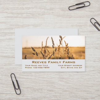 Tarjetas de presentación de negocios agrícolas de 