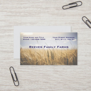 Tarjetas de presentación de negocios agrícolas de 