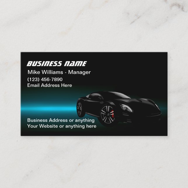 Tarjetas de presentación de negocios automotrices  (Anverso)