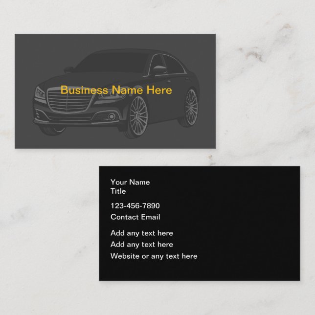 Tarjetas de Presentación de Negocios Automotrices  (Anverso / Reverso)