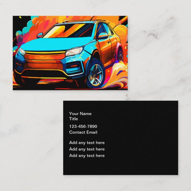 Tarjetas de presentación de negocios automotrices  (Anverso / Reverso)