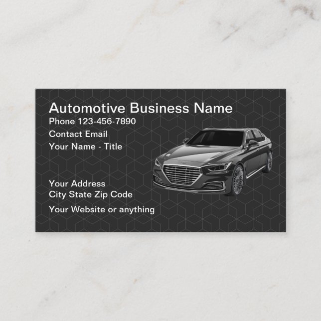 Tarjetas de presentación de negocios automotrices  (Anverso)