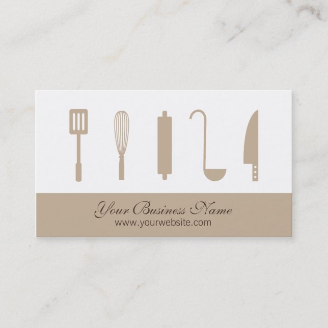 Tarjetas de presentación de negocios de catering,  (Anverso)