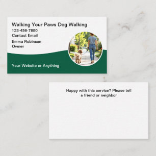 Tarjetas de presentación de negocios de paseo de p