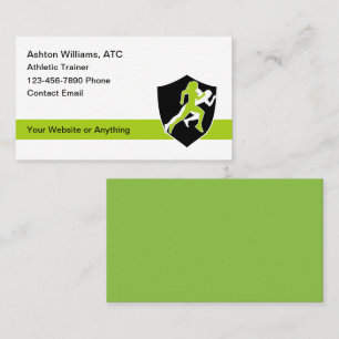 Tarjetas de presentación de negocios de tema atlét