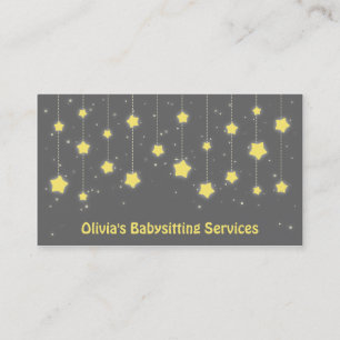 Tarjetas de presentación de niñera de estrellas br