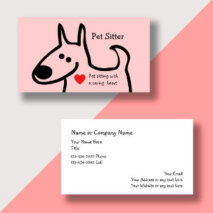 Tarjetas de presentación de niñera de mascotas lin