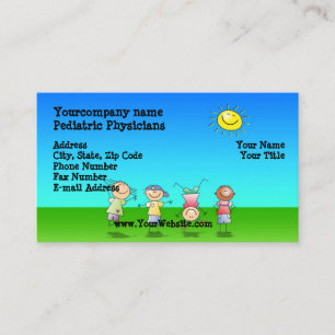 Tarjetas de Presentación de Niños Jugando al Aire 