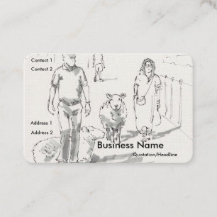 Tarjetas de presentación de ovejas con personas
